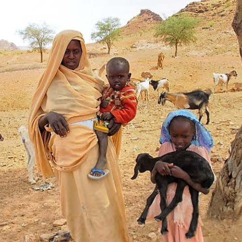 A mother with her baby and goats (edited-Pixlr)